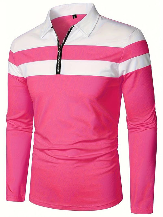 langärmliges poloshirt mit reißverschluss