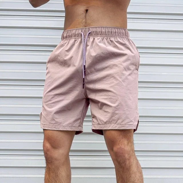 Atmungsaktive, Einfarbige Badeshorts für Männer mit Kordel