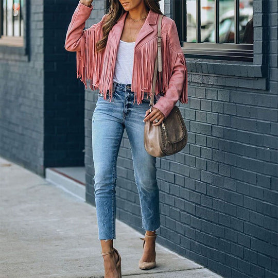 jacke Mit Fransen Für Boho-Chic Look