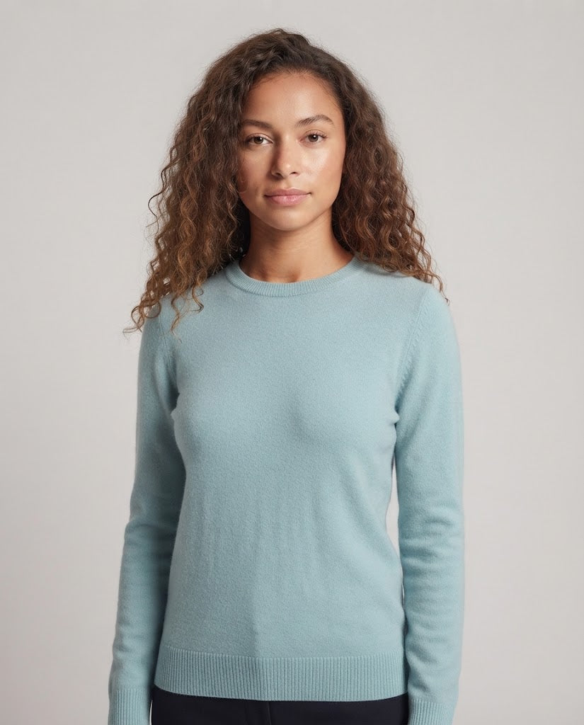 Damen Feinstrick-Pullover mit geripptem Rundhalsausschnitt und schmalen Bündchen Shop Nory