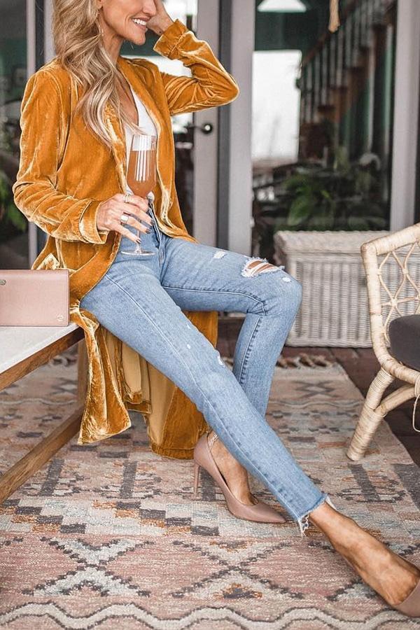 Damen Stylische Wildleder Kimono Jacke