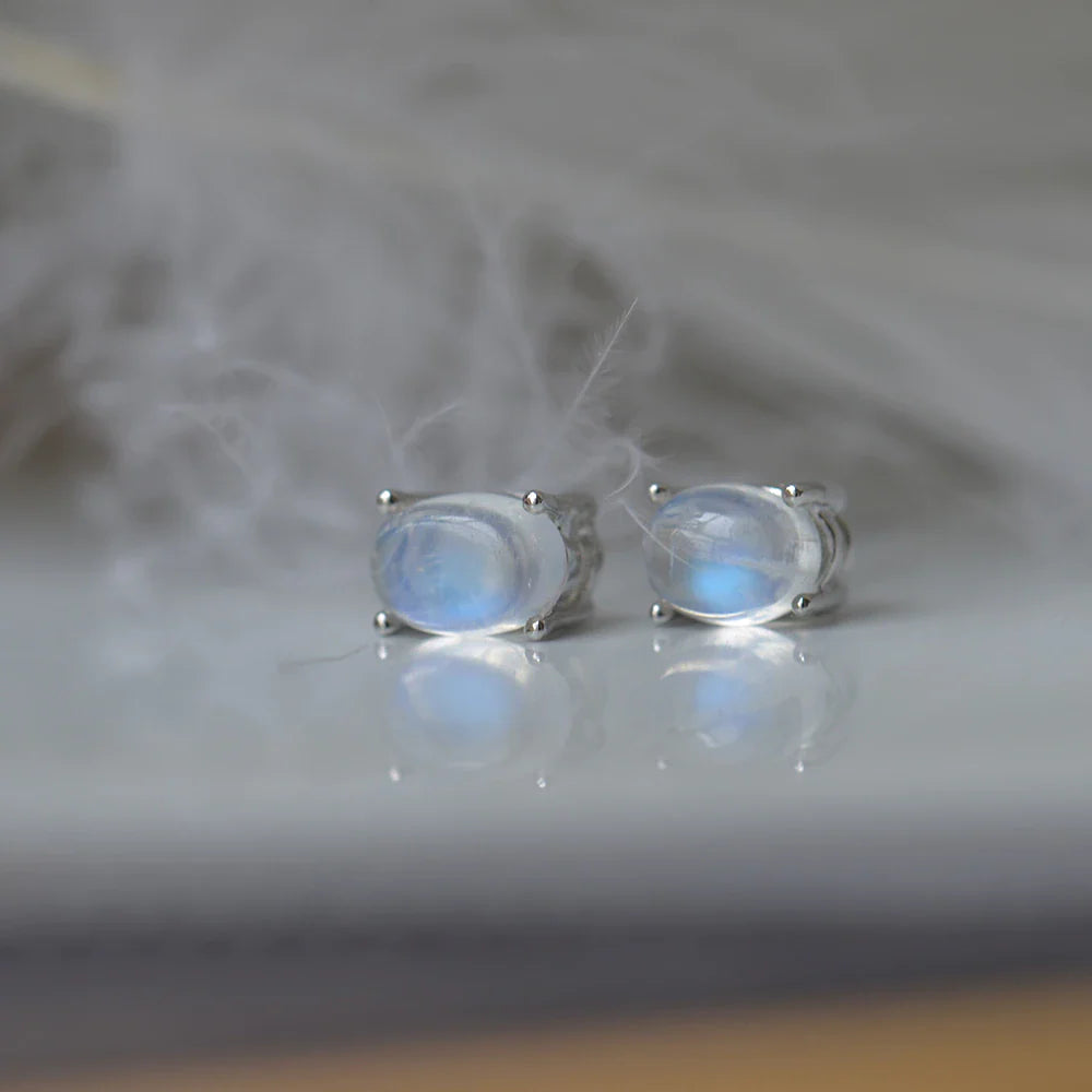 Mondsteine Ohrringe Blaue Mondlicht Steine | Shop Nory
