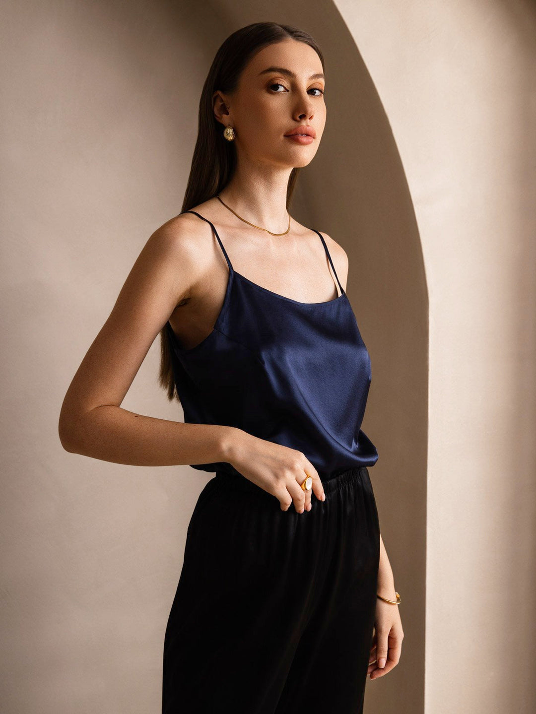 Seide Entspannt Spaghettiträger Camisole Top