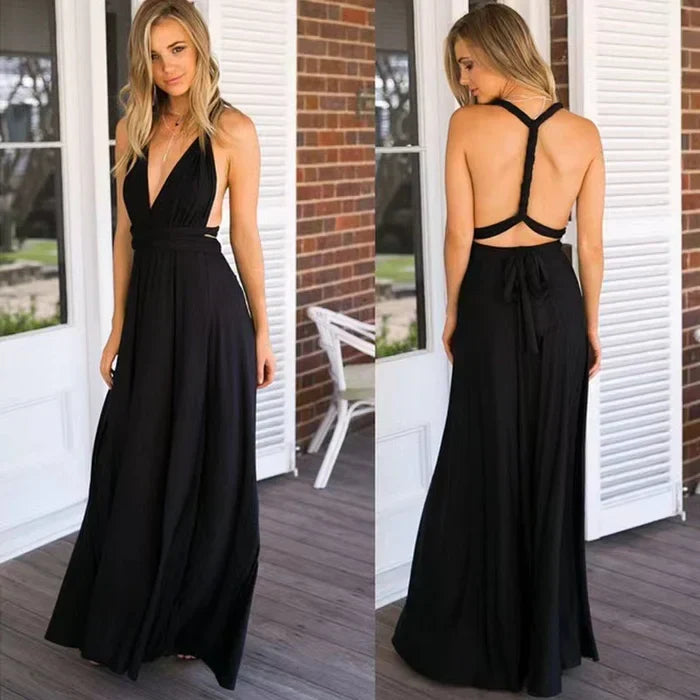 Damen Elastisches Wickelkleid mit Riemen für perfekte Passform