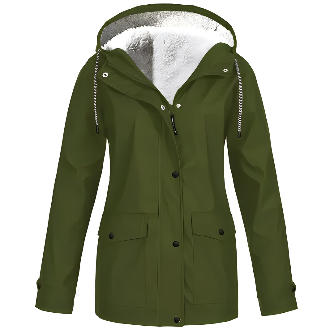 Fleecegefütterte Damen Regenjacke
