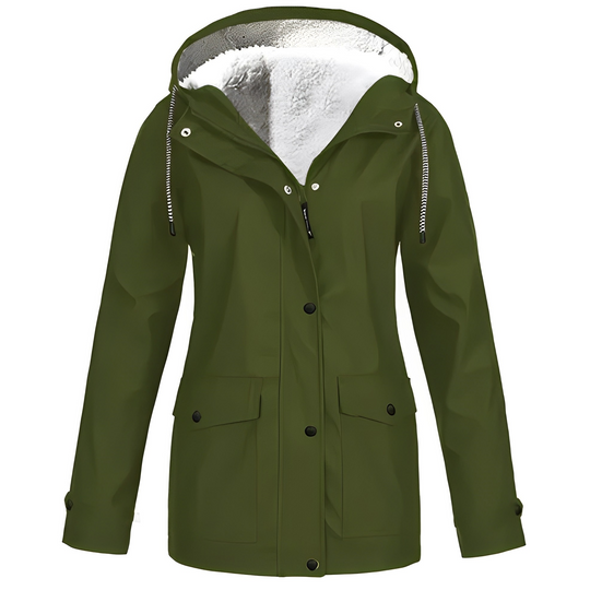 Fleecegefütterte Damen Regenjacke