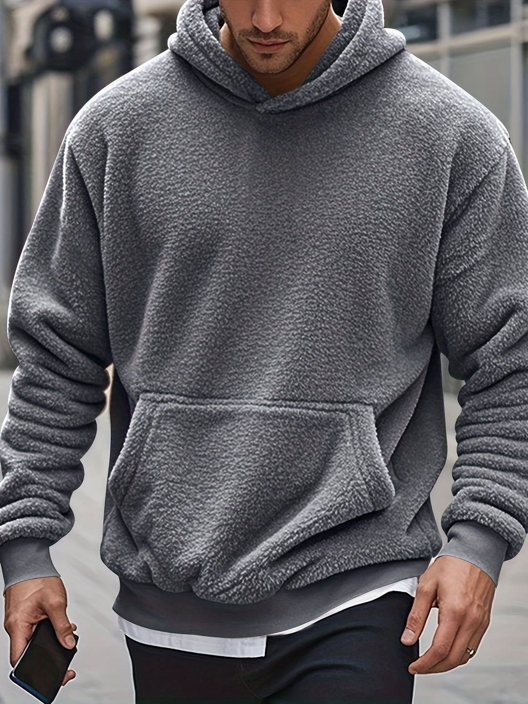 Weiche Fleece-hoodie Polyester Komfort und Stil