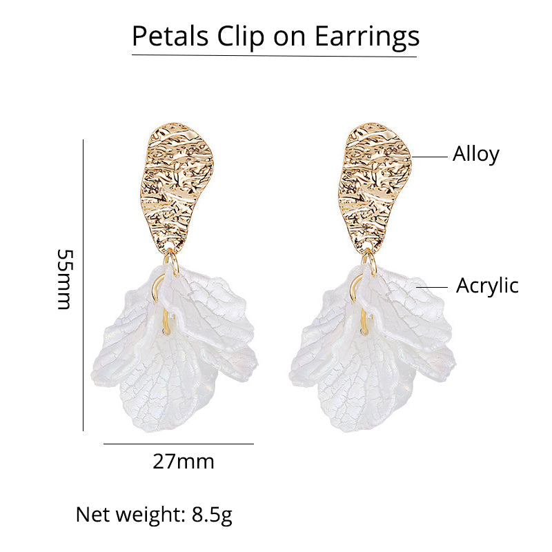 Acryl bemalte Blüten Clip-on Ohrringe | Shop Nory
