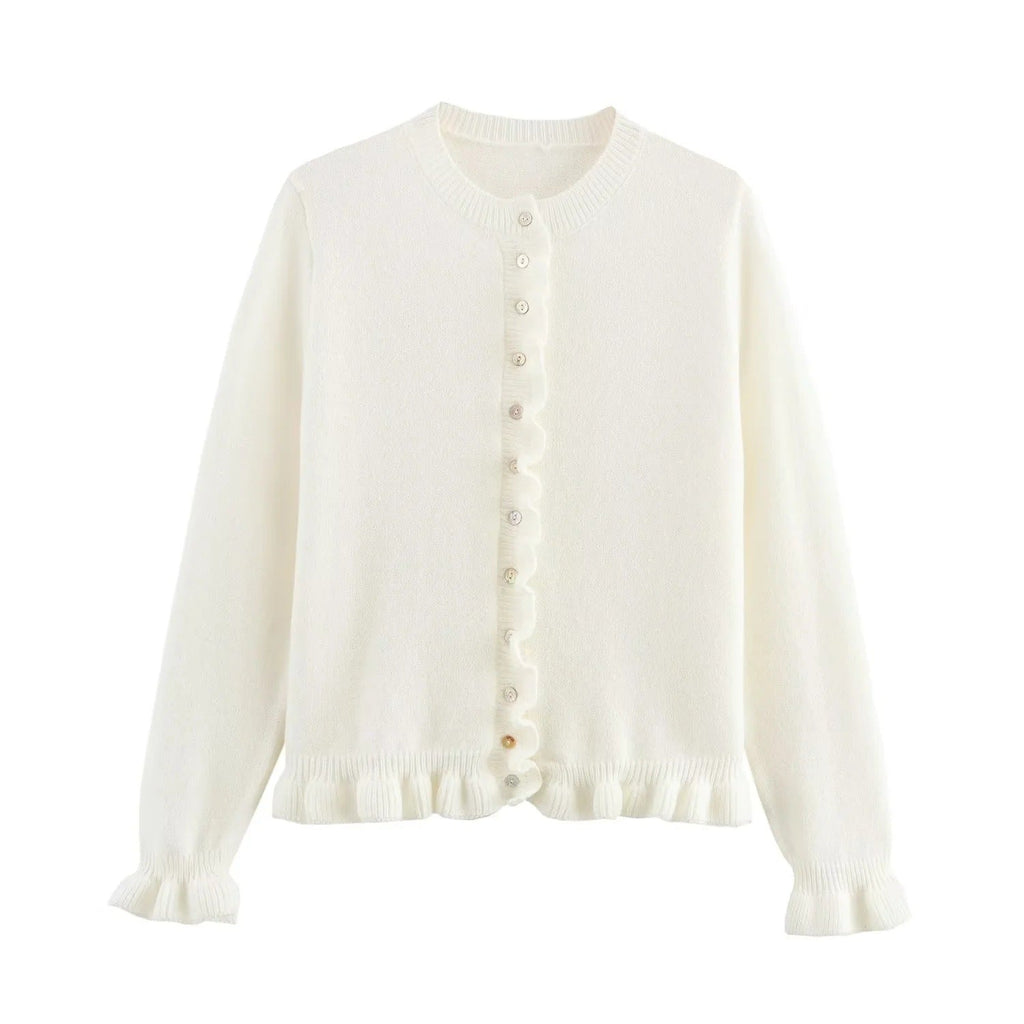 Damen-Cardigan mit Knöpfen, schickes Lagen-Oberteil