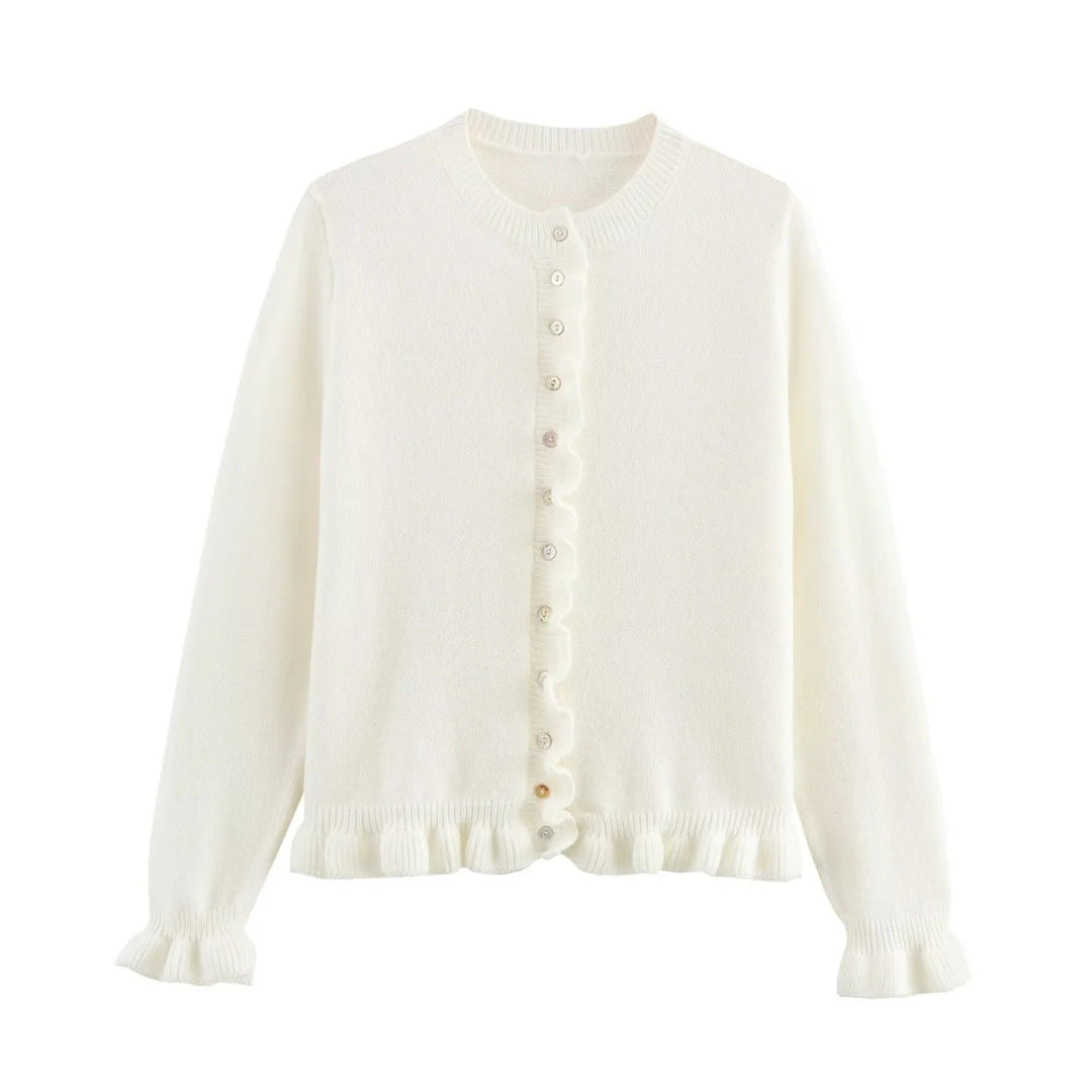 Damen-Cardigan mit Knöpfen, schickes Lagen-Oberteil
