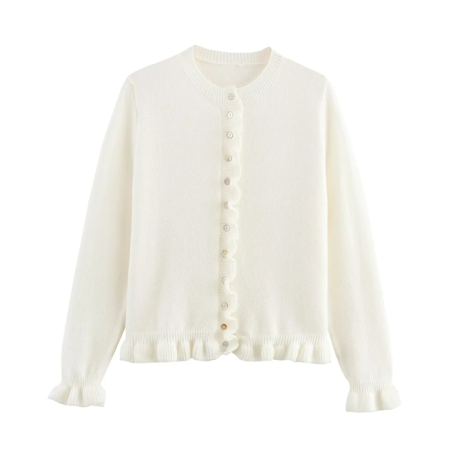 Damen-Cardigan mit Knöpfen, schickes Lagen-Oberteil