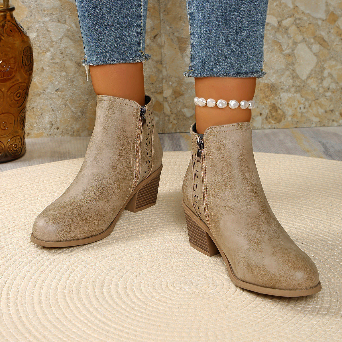 Damen-Stiefeletten aus Leder, orthopädisch & komfortabel