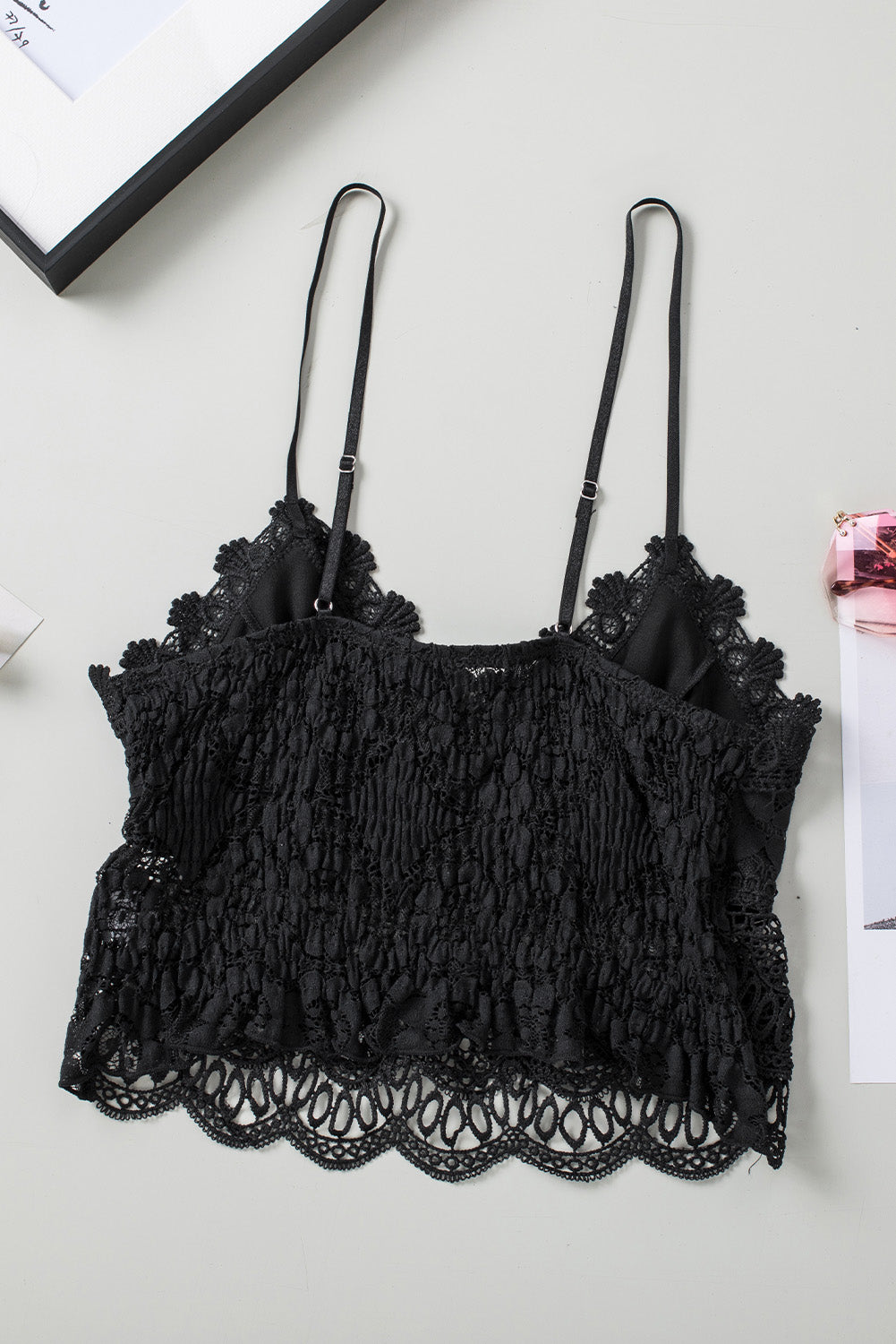 V-Ausschnitt Spitze Cropped Cami