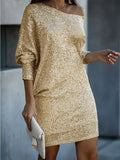 Glamouröse Pailletten Mini Festkleid