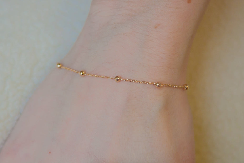 Ankerarmband mit Kugeln Vergoldet | Shop Nory