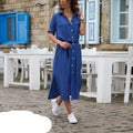 Lässiges Hemdkleid Mit Knöpfen
