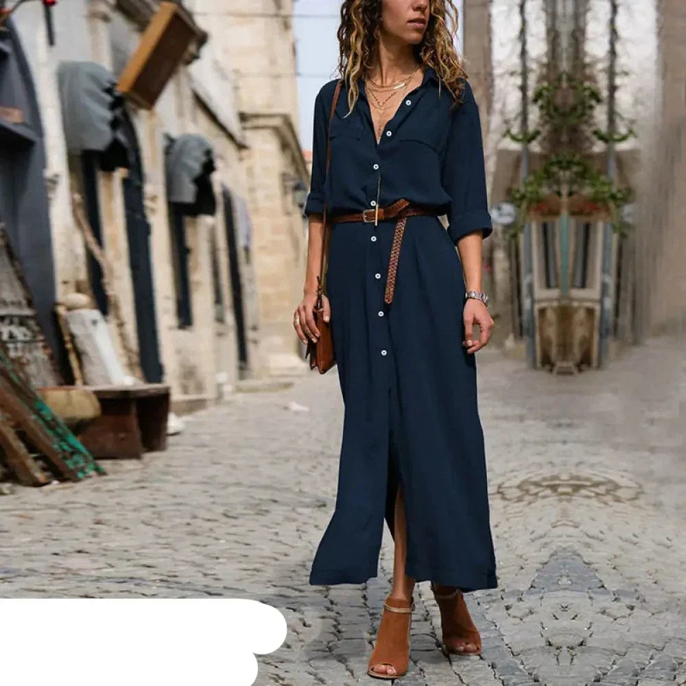 Lässiges Hemdkleid Mit Knöpfen