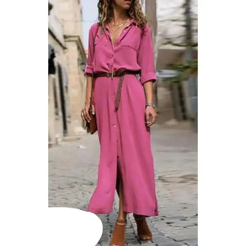 Lässiges Hemdkleid Mit Knöpfen
