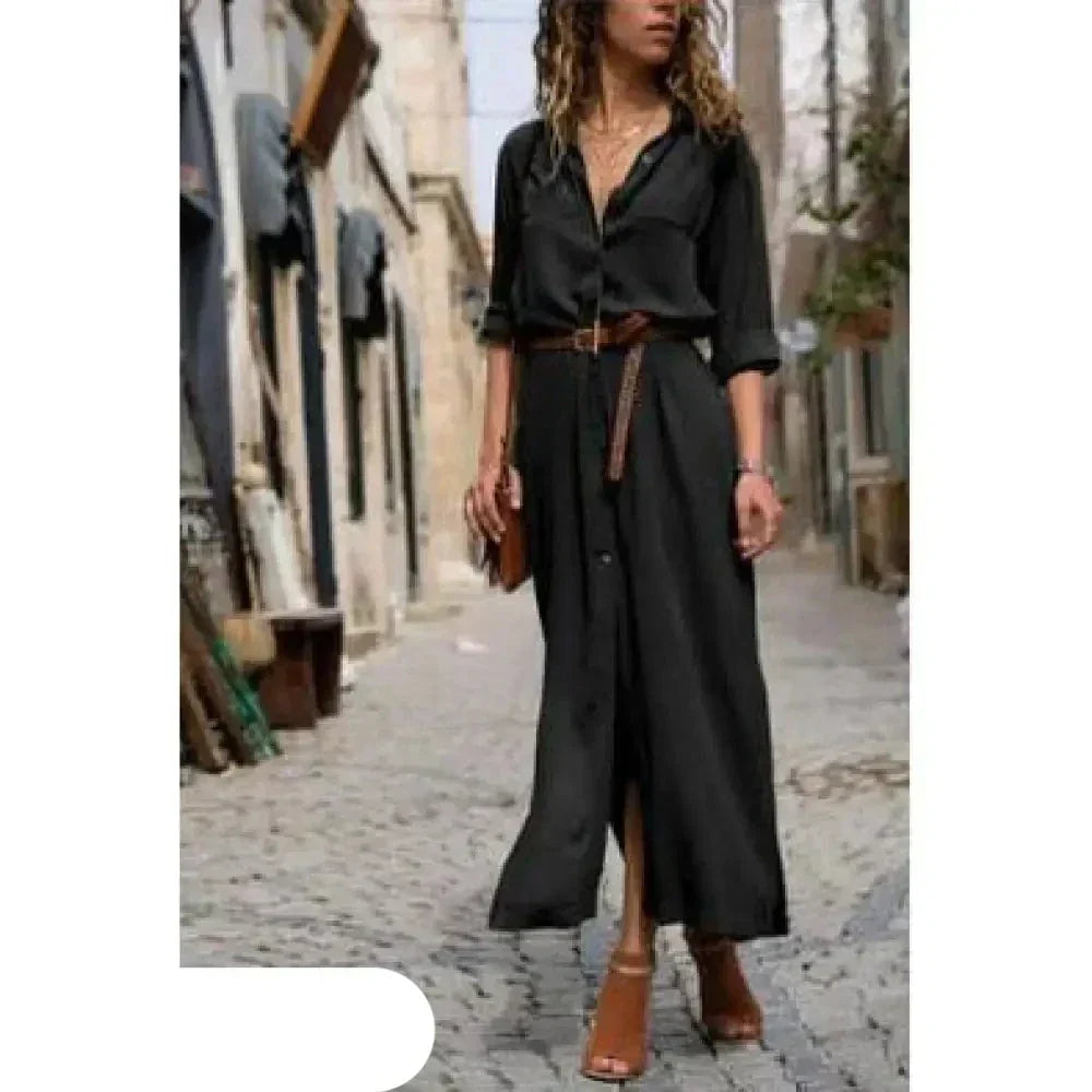 Lässiges Hemdkleid Mit Knöpfen