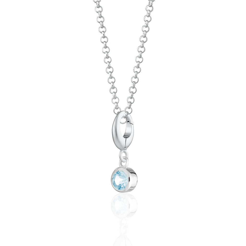 März Geburtsstein Charmschmuck Halskette (Aquamarin) | Shop Nory
