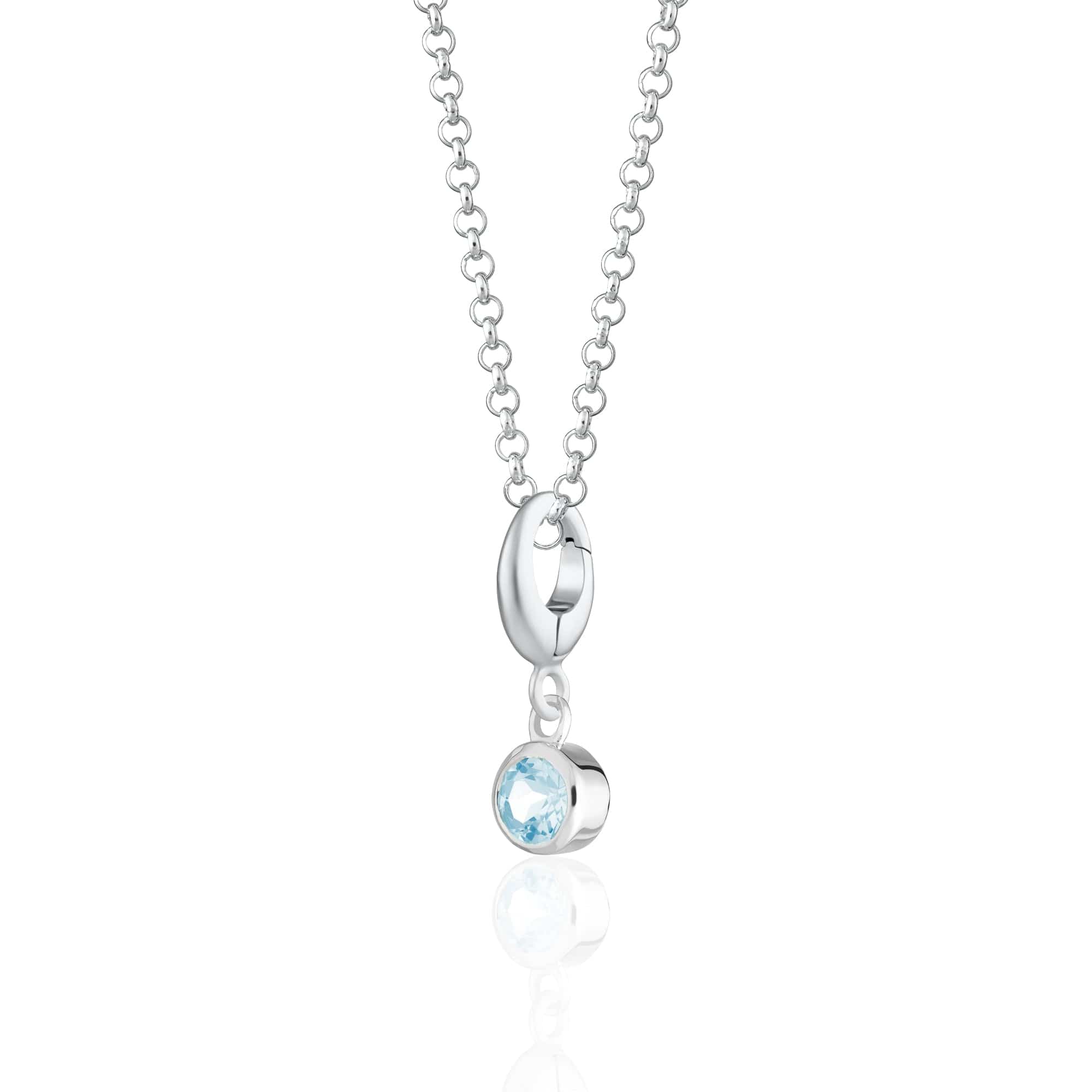 März Geburtsstein Charmschmuck Halskette (Aquamarin) | Shop Nory
