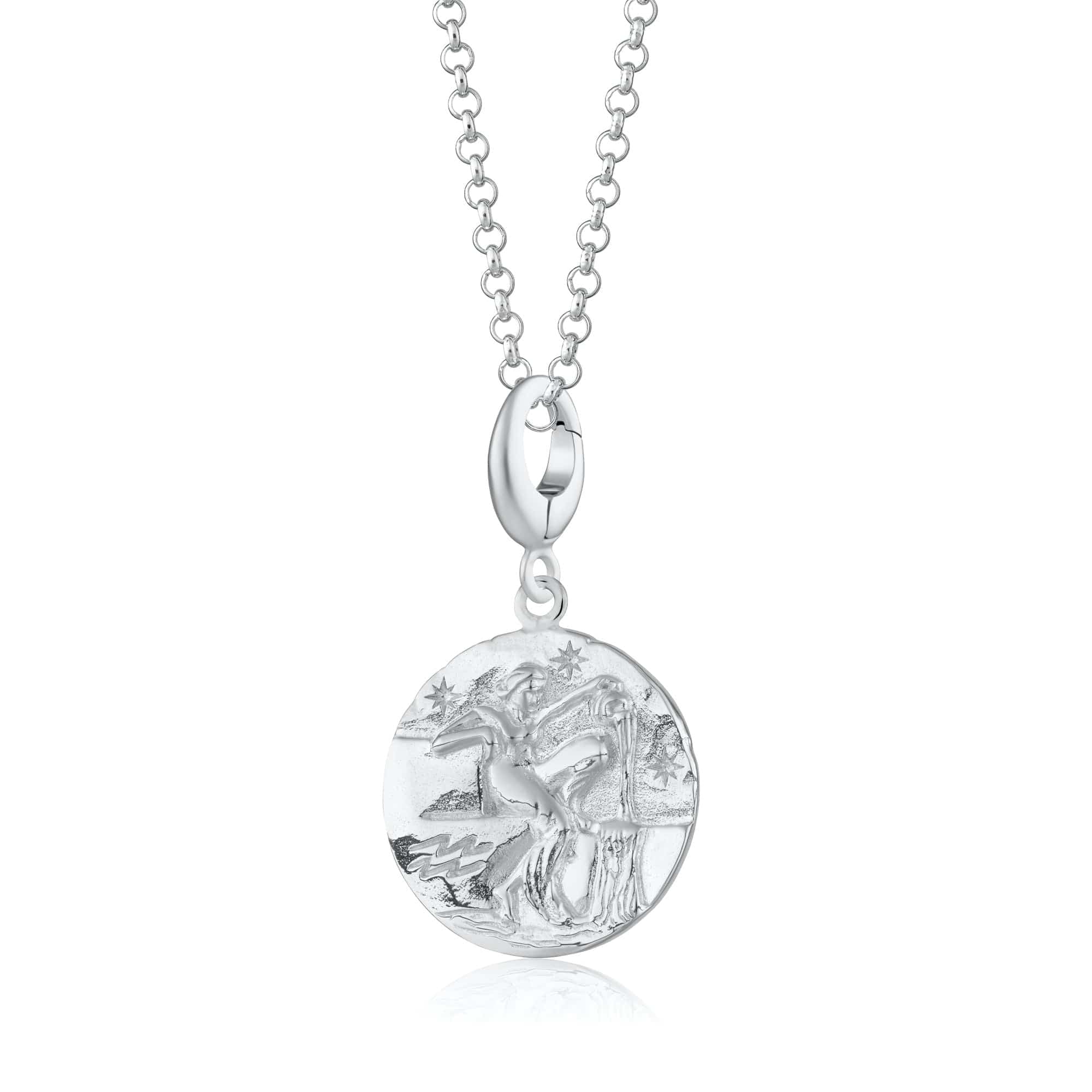 Silber Aquarius Zodiac Charm Halskette | Shop Nory