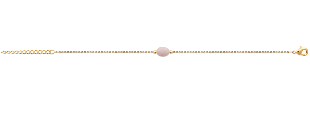 Armband mit einem Rosenquarz-Anhänger - 18K vergoldet | Shop Nory