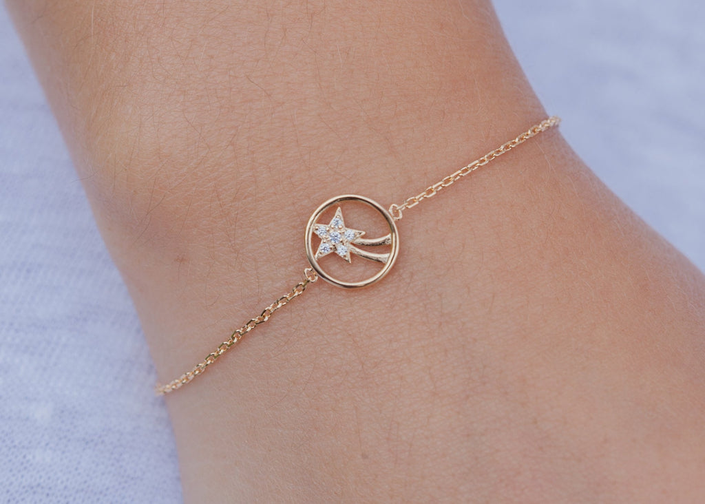 Armband "Sternschnuppe" mit Zirkonia vergoldet | Shop Nory