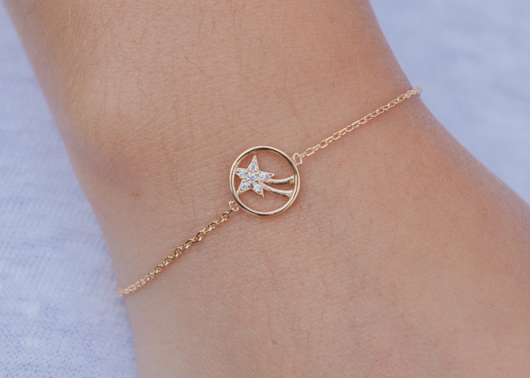 Armband "Sternschnuppe" mit Zirkonia vergoldet | Shop Nory