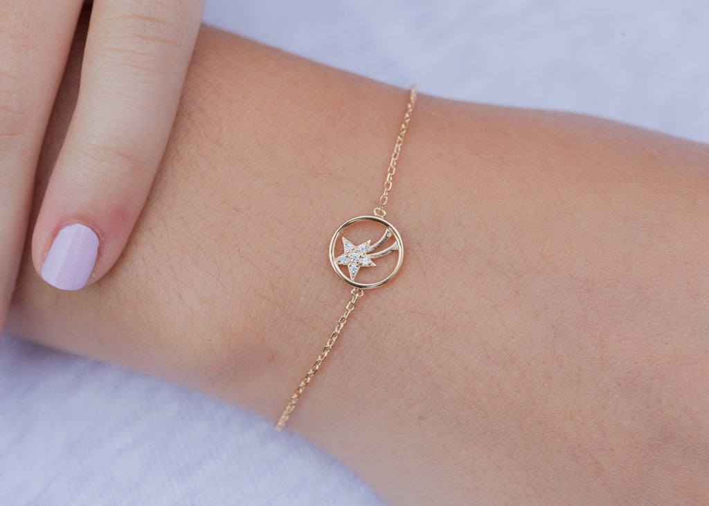 Armband "Sternschnuppe" mit Zirkonia vergoldet | Shop Nory