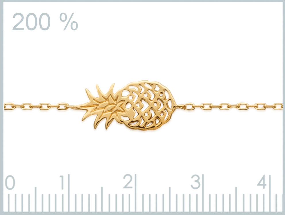Armband mit Ananas - 16K vergoldet | Shop Nory
