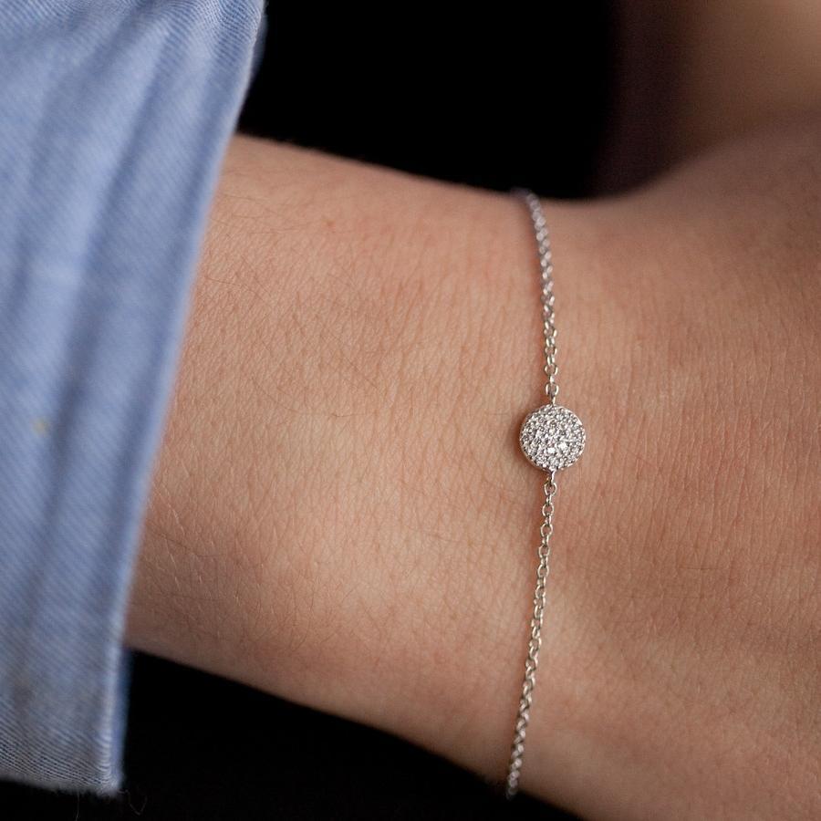 Silbernes Armband mit Zirkonia-Plättchen – Eleganz und funkelnder Glanz | Shop Nory