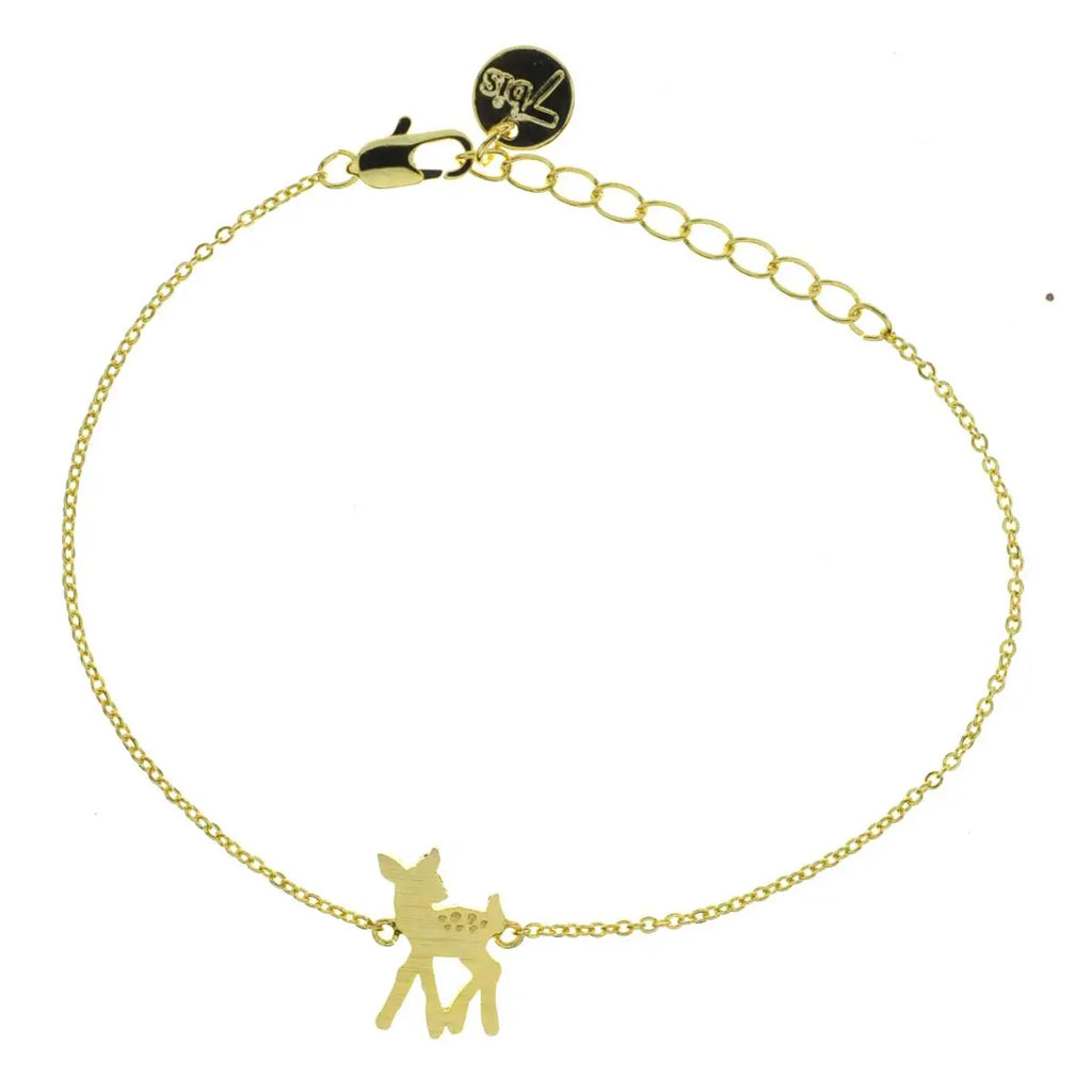 Goldfarbenes Armband mit Rehkitz – Zarte Eleganz und natürlicher Charme | Shop Nory