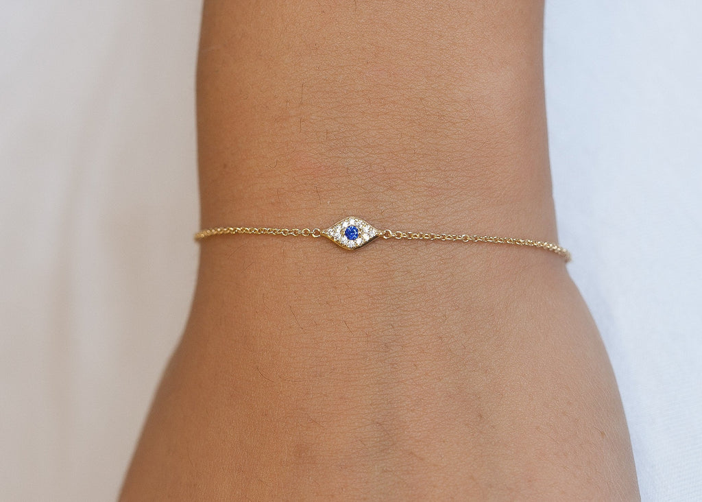 Damenarmband mit Nazar-Auge & Zirkonia – schützender Glücksbringer | Shop Nory