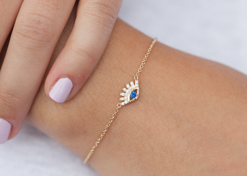 Nazar Auge Armband mit Zirkonia 16K vergoldet - Armkette für Damen | Shop Nory