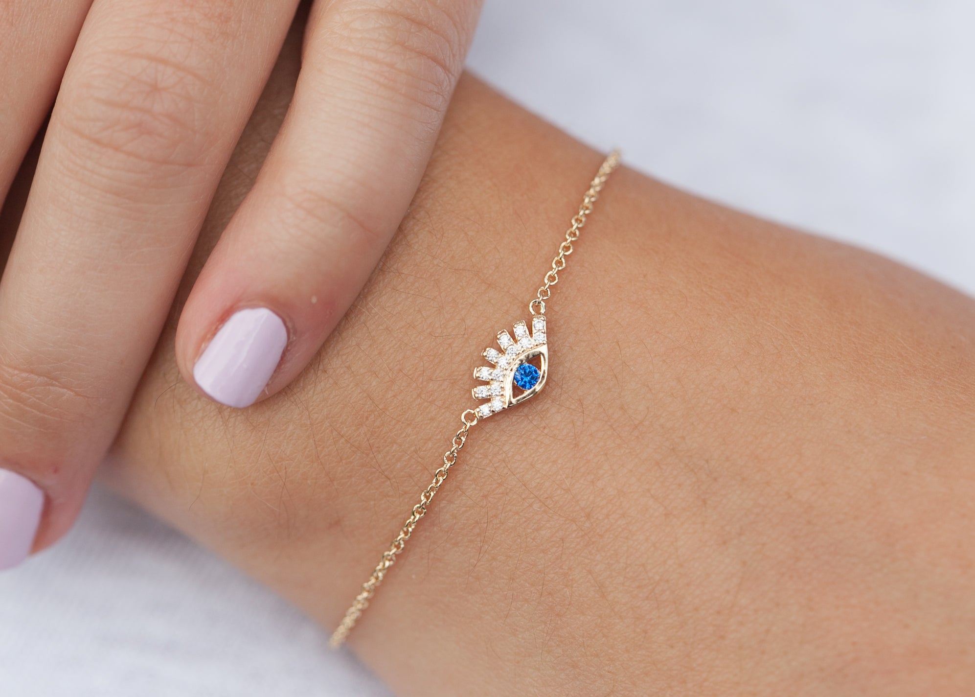 Nazar Auge Armband mit Zirkonia 16K vergoldet - Armkette für Damen | Shop Nory