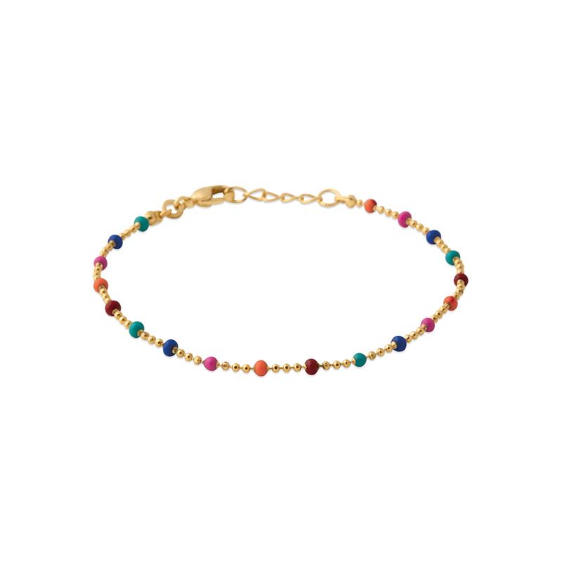 Armband mit bunten Perlen - 16K vergoldet | Shop Nory