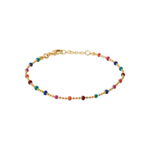 Armband mit bunten Perlen - 16K vergoldet | Shop Nory