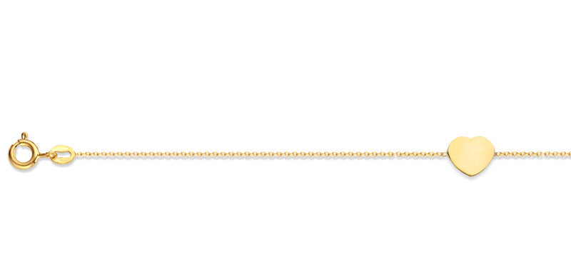 Zarte Armband mit Herz vergoldet, Armband Silber gelb vergoldet Herz | Shop Nory