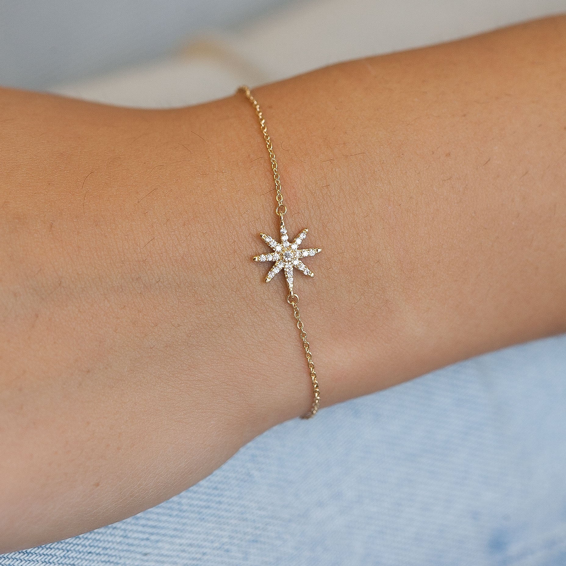 Armband Stern mit Zirkonia | 16 Karat vergoldet | Shop Nory