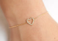 Armreif offenes Herz mit Zirkonia 16K vergoldet | Shop Nory