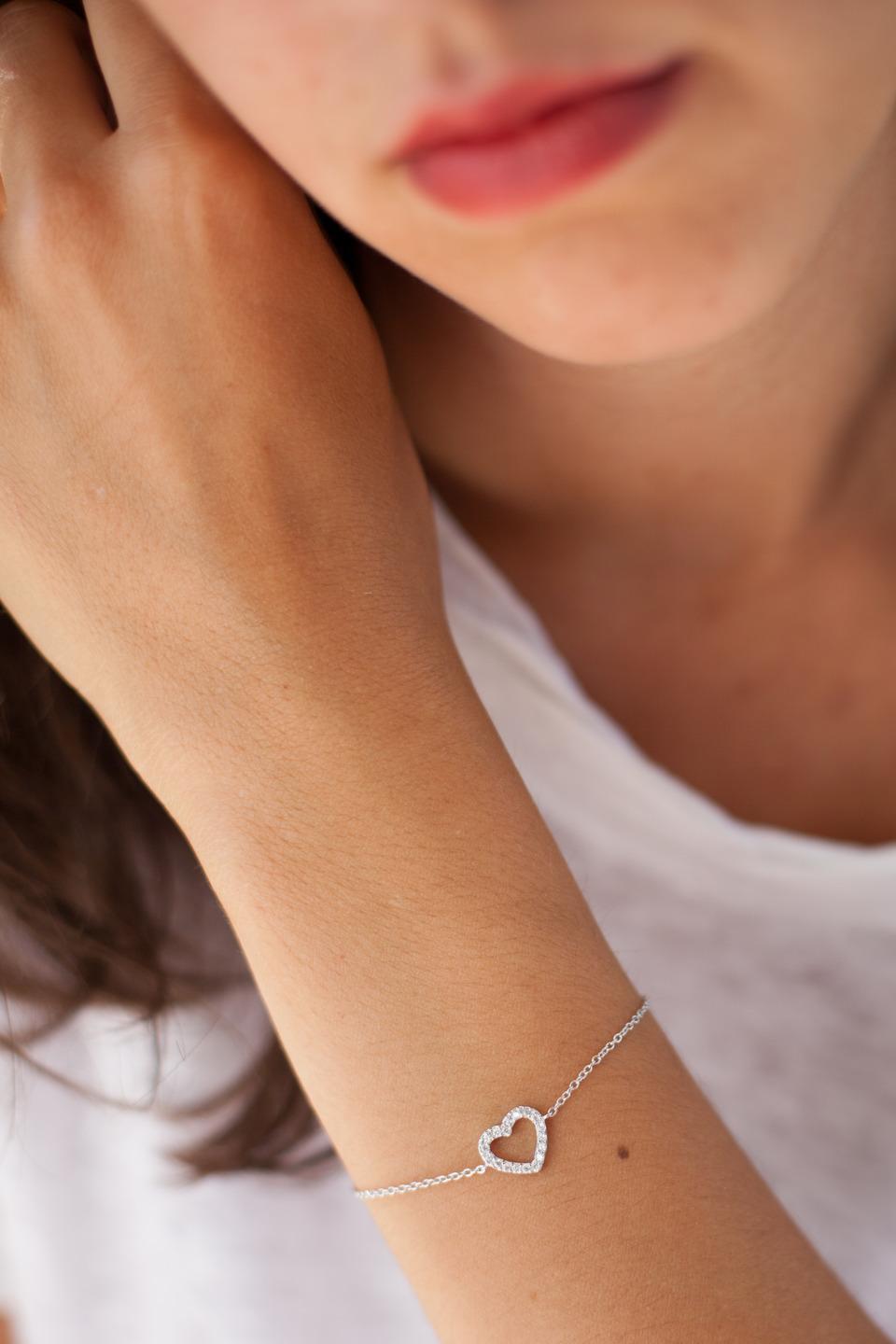 Zartes Silberarmband mit Herz & Zirkonia – zeitlose Eleganz | Shop Nory