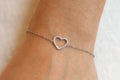 Herzarmband aus Edelstahl mit Zirkonia – Silberfarben & verstellbar | Shop Nory