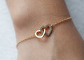 Armband zwei Herzen mit Zirkonia vergoldet | Shop Nory