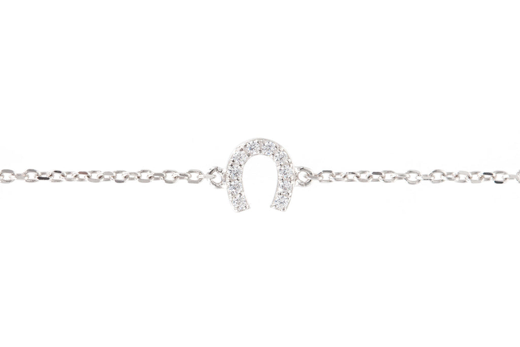 Zirkonia Glückshufeisen Armband aus Silber - Glücksbringer | Shop Nory