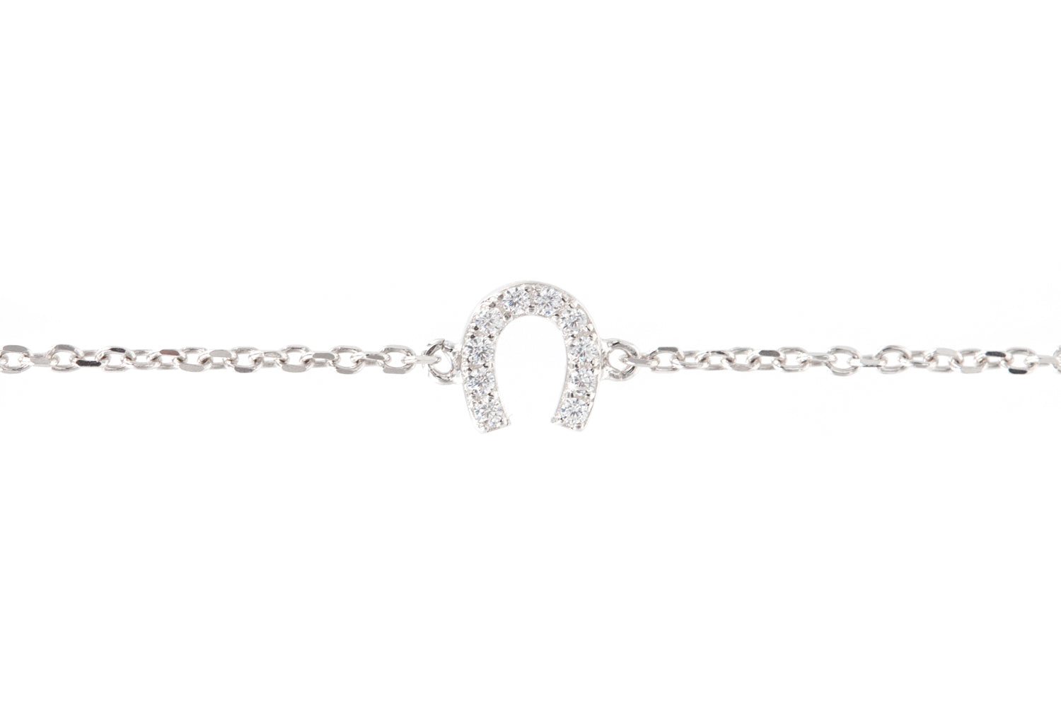 Zirkonia Glückshufeisen Armband aus Silber - Glücksbringer | Shop Nory