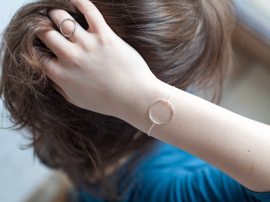 Armband Armkettchen Basic Kreis Ring aus Silber | Shop Nory