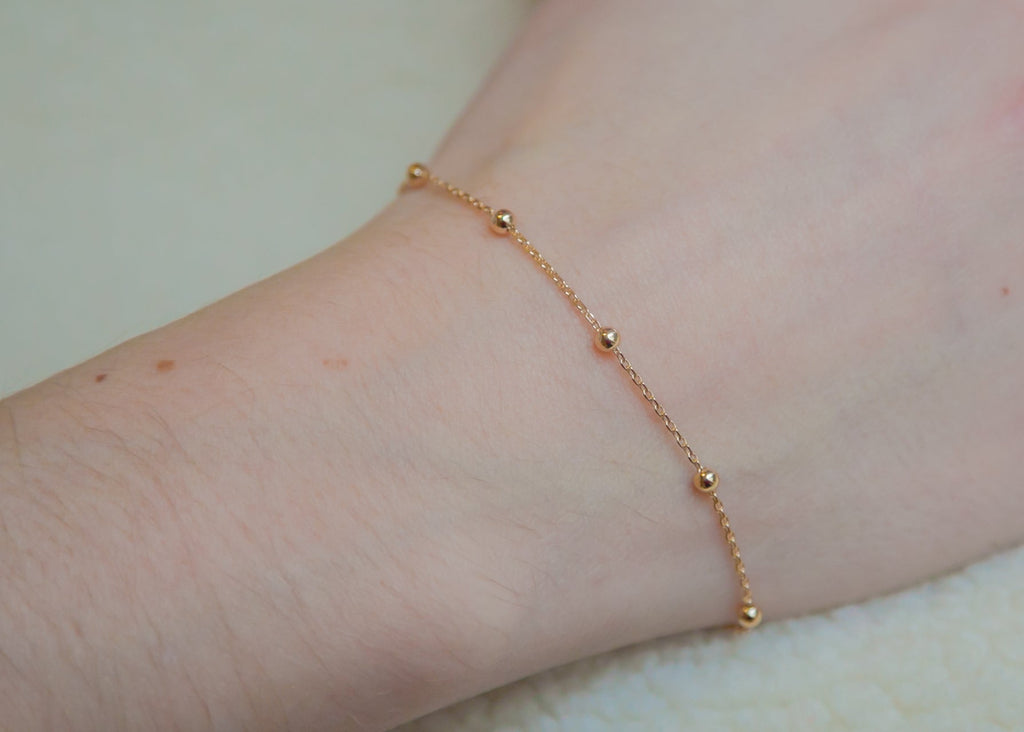 Ankerarmband mit Kugeln Vergoldet | Shop Nory