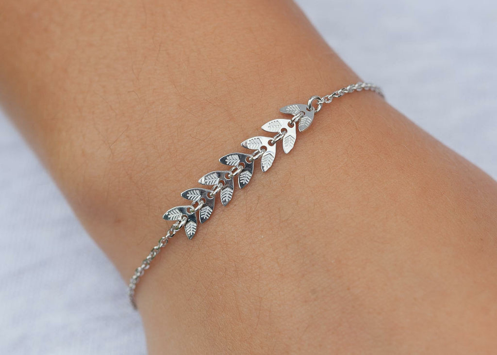 Romantic bracelet with leaves made of silver | Shop Nory