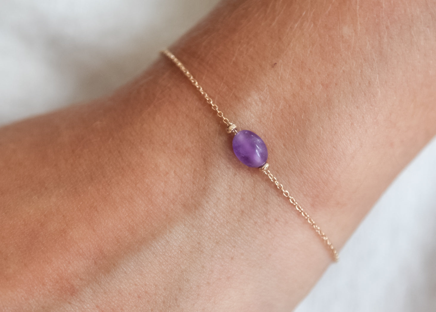Armband mit Amethyst violett 16K vergoldet | Shop Nory